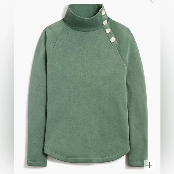 J. Crew Sweaters - 059- J.Crew Wide button-collar pullover green Sweater Size Small